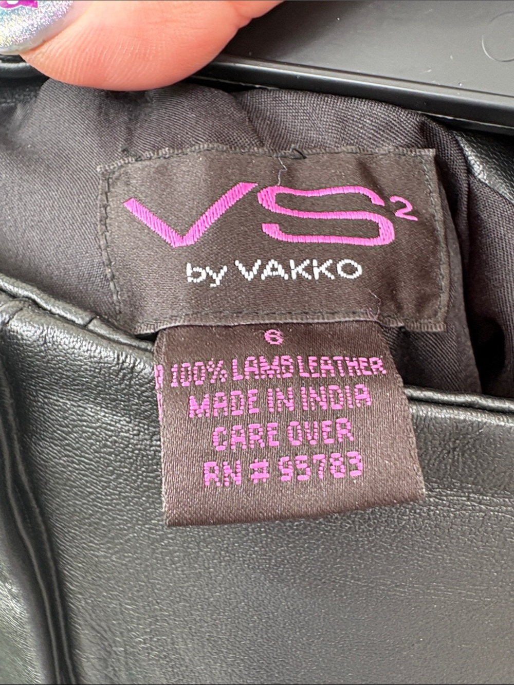 Vakko Black Leather Flare Pants - Picture 3 of 5